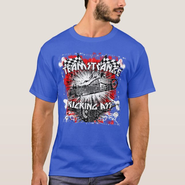 T-shirt Teamstrange Punk Rock Racer Skeleton Rocking Desig (Devant)