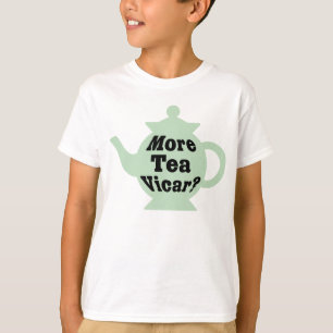 T-shirt Teapot - Plus de thé Vicar ? - Noir sur vert clair