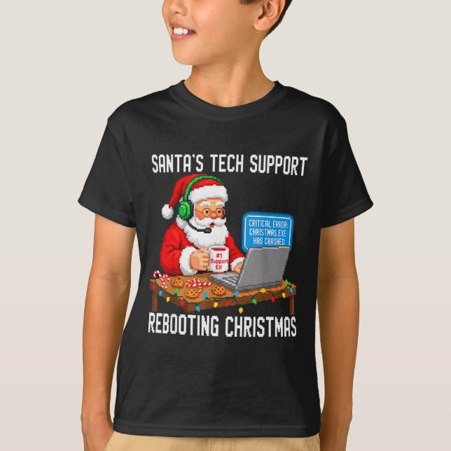 T-shirt Tech Santa's Support Rebooting Magic (Devant)