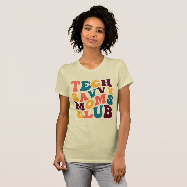 T-shirt Tech Savvy Moms Club Vibes d'été rétro Super (Devant entier)