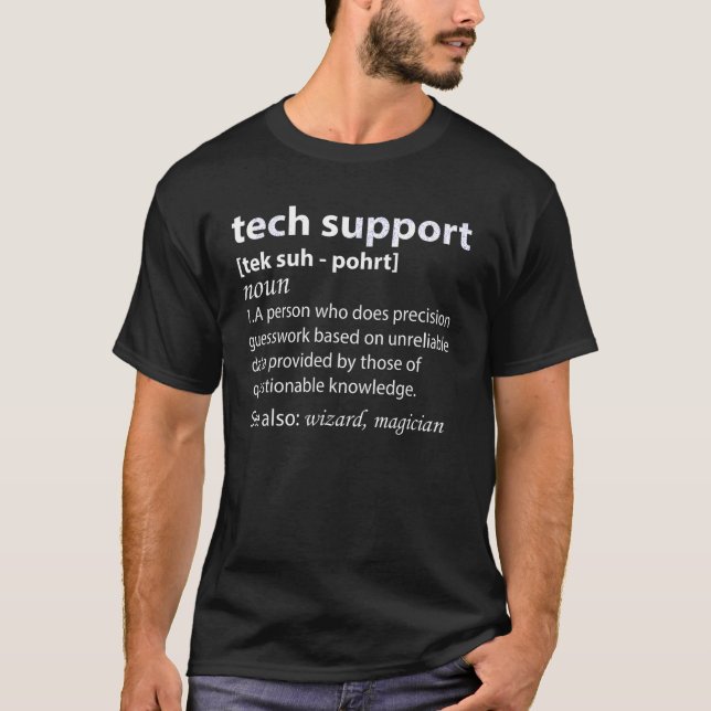 T-shirt Tech Support Définition Funny Ordinateur Nerd Pour (Devant)