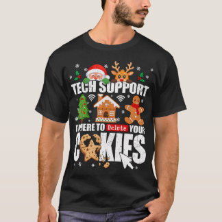 T-shirt Tech Support Supprimer Vos Cookies Hommes Noël Aff