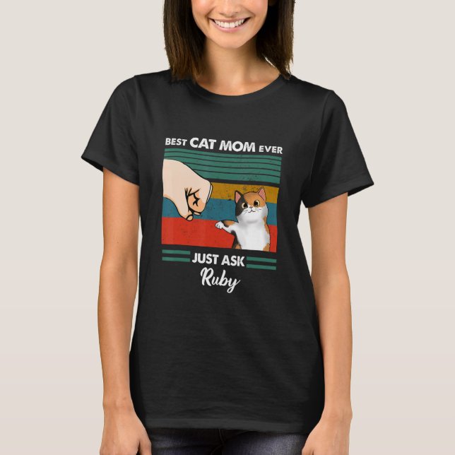 T-shirt Techboma Meilleur Chat Maman Chat Papa Jamais Dema (Devant)