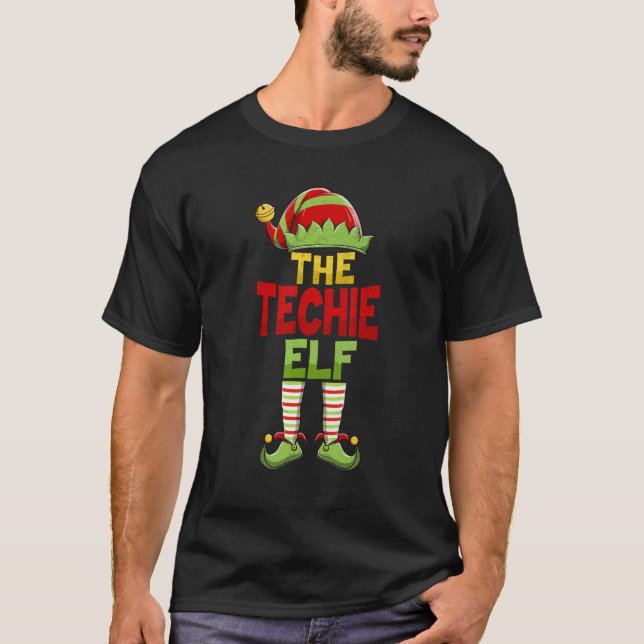 T-shirt Techie ELF Family Matching Group Pajamas de Noël (Devant)