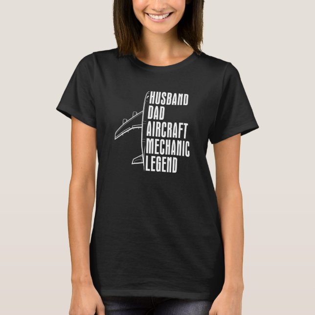 T-shirt Technician Husband Dad   Engineer Aircraft Mechani (Devant)