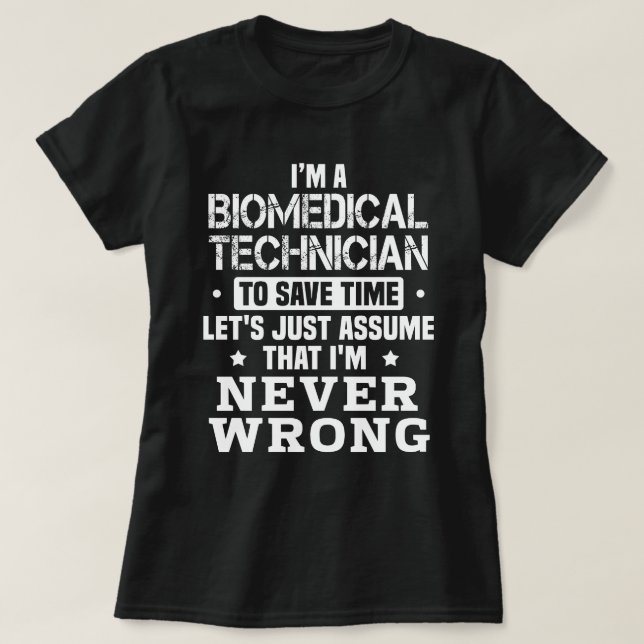 T-shirt Technicien biomédical (Design devant)