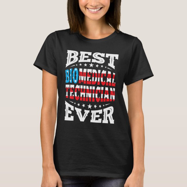 T-shirt Technicien Biomédical 4 Juillet Quart Usa Ameri (Devant)