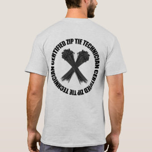 T-shirt Technicien certifié de cravate de fermeture éclair