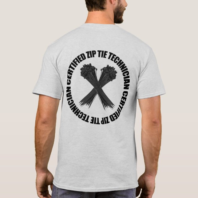 T-shirt Technicien certifié de cravate de fermeture éclair (Dos)