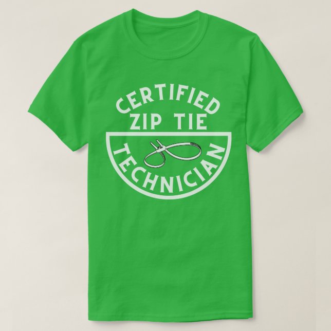 T-shirt Technicien certifié en Cravate zip 6 (Design devant)