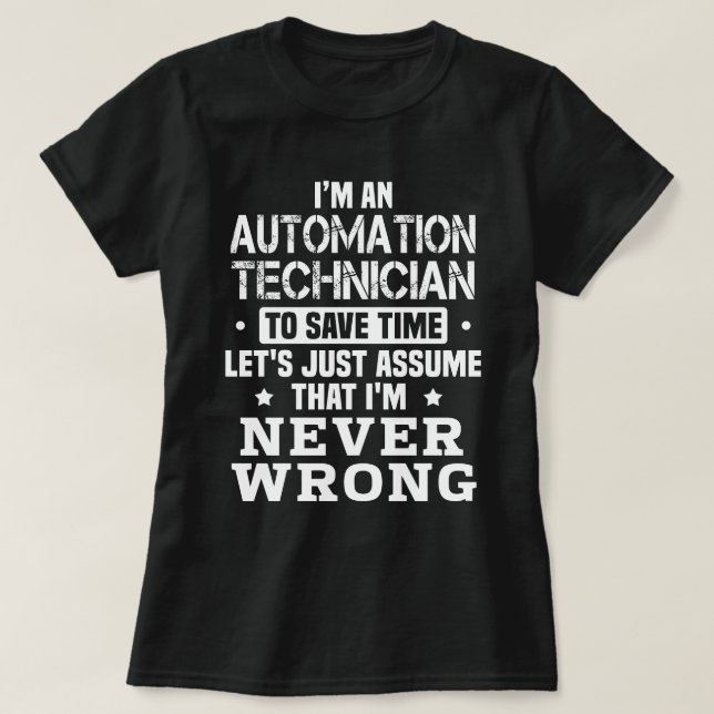 T-shirt Technicien d'automatisation (Design devant)