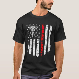 T-shirt Technicien de stérilisation Drapeau américain Patr