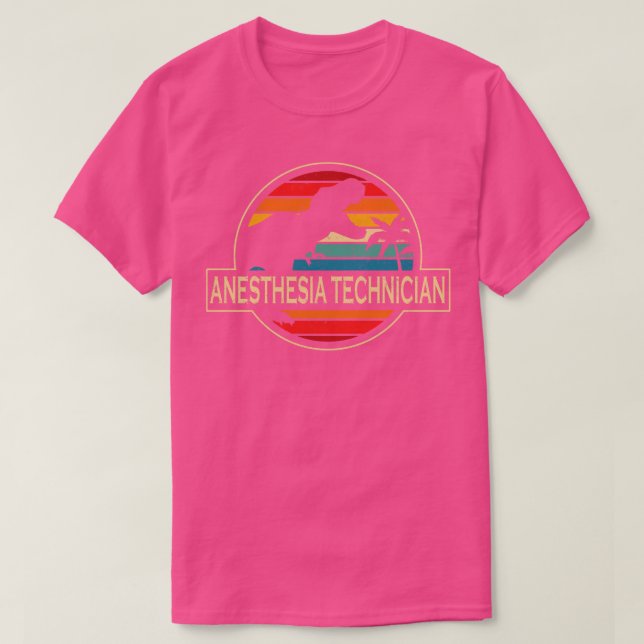 T-shirt Technicien en anesthésie Dinosaur (Design devant)
