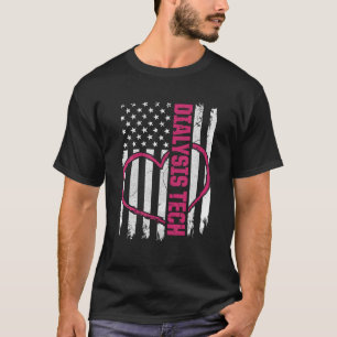 T-shirt Technicien en dialyse Drapeau Coeur Néphrologie T
