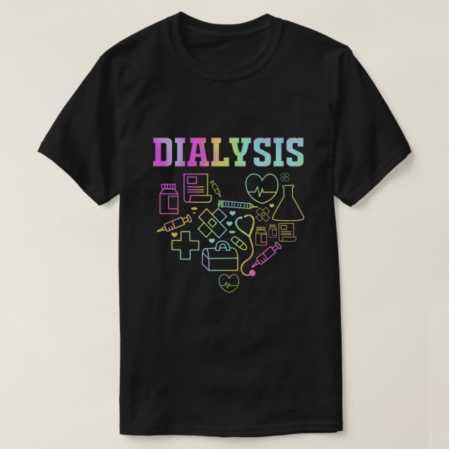 T-shirt Technicien en dialyse Hémodialyse Technologie Néph (Design devant)
