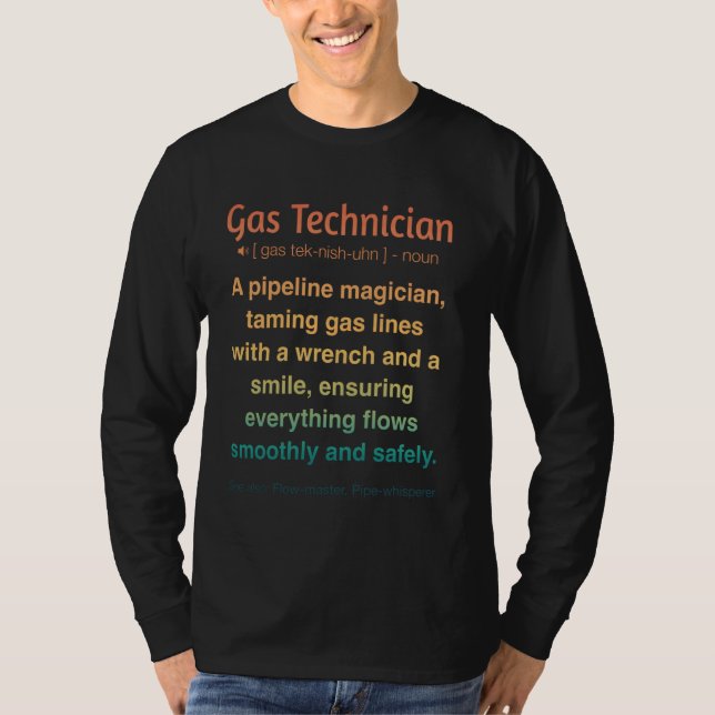 T-shirt Technicien en gaz drôle (Devant)