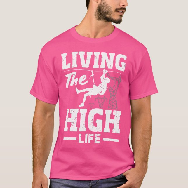 T-shirt Technicien en grimpeur tour travailleur tour haute (Devant)