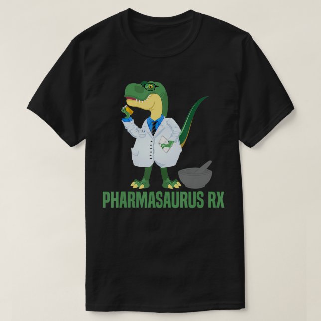T-shirt Technicien en pharmacie Pharmasaurus RX Di (Design devant)