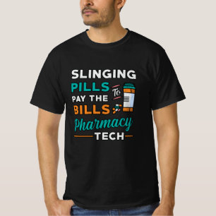 T-shirt Technicien en pharmacie pilules de collage pharmac