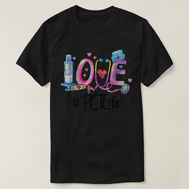 T-shirt Technicien en soins aux patients amoureux - Infirm (Design devant)