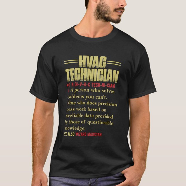 T-shirt Technicien Hvac Définition Funny Hvac Tech Humour (Devant)