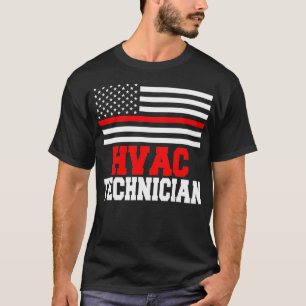 T-shirt Technicien HVAC États-Unis Drapeaux Funny HVAC Tec