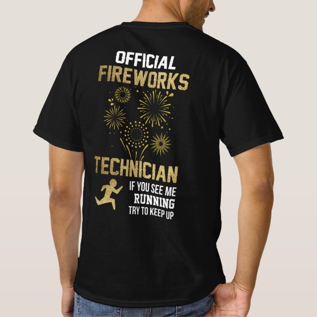 T-shirt Technicien officiel des feux d'artifice (Dos)