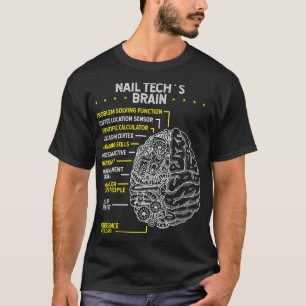 T-shirt Technicien ongle Cerveau Artiste Manicuriste Nail