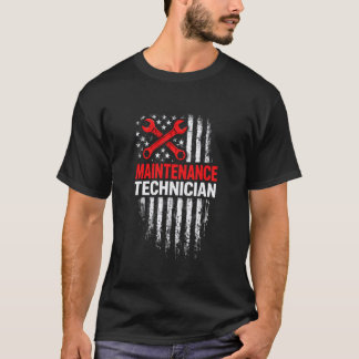 T-shirt Techniciens de maintenance Drapeau patriotique Fiè