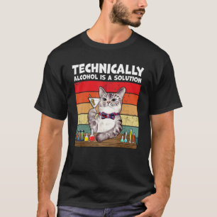 T-shirt Techniquement L'Alcool Est Solution Chat
