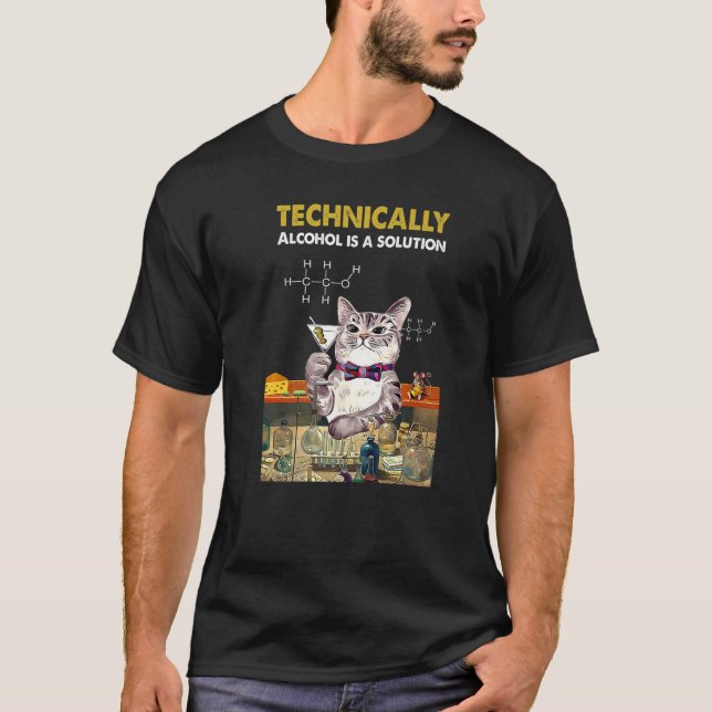 T-shirt Techniquement L'Alcool Est Une Solution Chimie Dri (Devant)