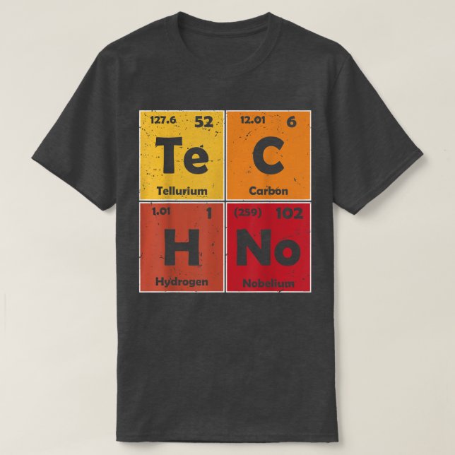 T-shirt Techno Edm Chemistry Periodic Table Music Raver 29 (Design devant)