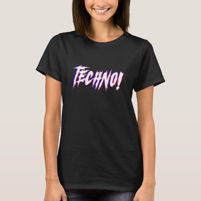 T-shirt Techno Rave Clubbing Party Outfit House Dubstep Ha (Devant)