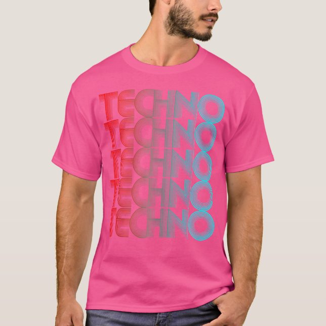 T-shirt Techno Vaporwave Techno House Music Edm Lover Dj (Devant)