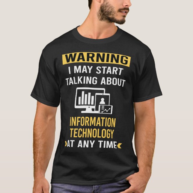 T-shirt Technologie de l'information d'avertissement amusa (Devant)