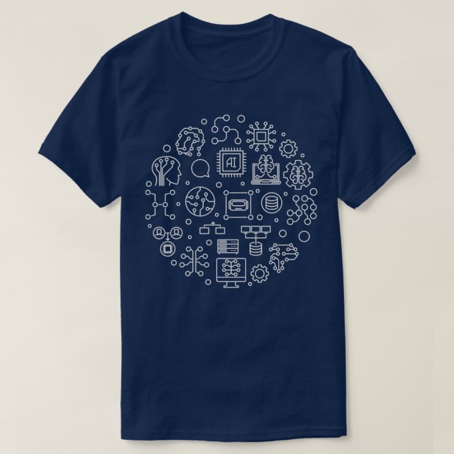 T-shirt Technologie de l'intelligence artificielle AI (Design devant)