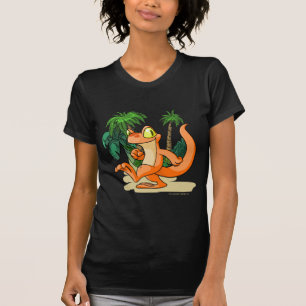 T-shirt Techo orange sur une recherche d'île de mystère