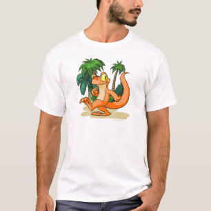 T-shirt Techo orange sur une recherche d'île de mystère