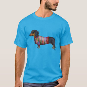T-shirt Teckel avec le chandail laineux