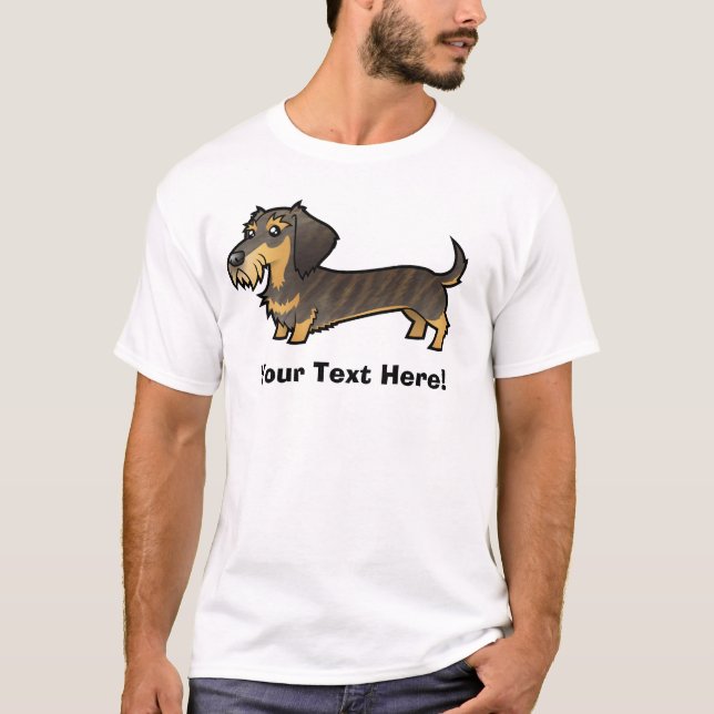 T-shirt Teckel de bande dessinée (wirehair) (Devant)