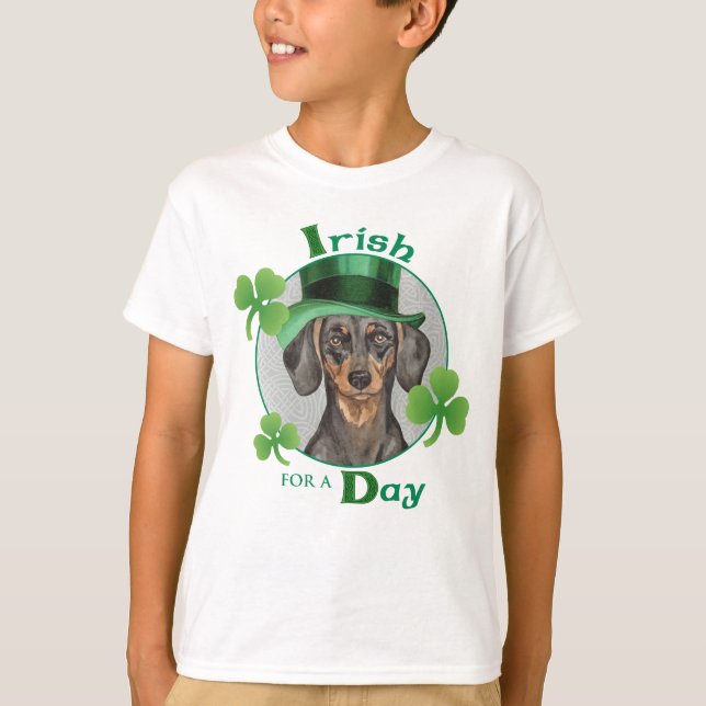 T-shirt Teckel du jour de St Patrick (Devant)