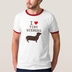 T-shirt Teckel minuscule de saucisse d'amour drôle d'I