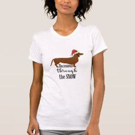 T-shirt Teckel par la chemise de Noël de neige