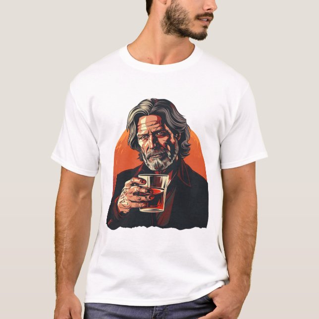 T-shirt Ted Kaczynski boit du whisky (Devant)
