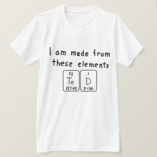T-shirt Ted nom de table périodique