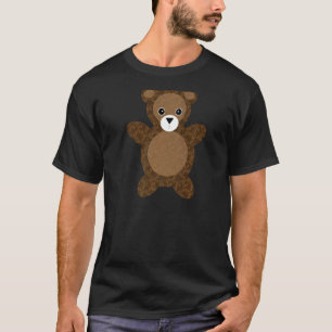 T-shirt Teddy Bear Brown Damask