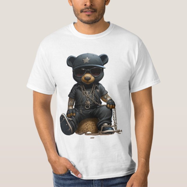 T-shirt Teddy bear gangster (Devant)