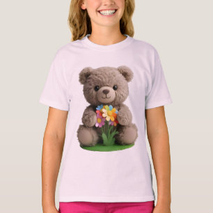 T-shirt Teddy_design.no.5- par Maaya Prints, Kids Pink