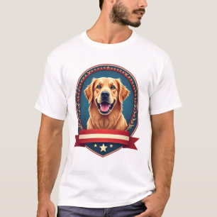 T-shirt Tee à crête de célébration de Golden Retriever pat