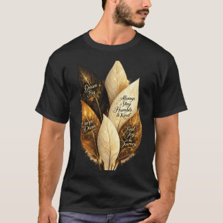 T-shirt Tee à l'esthétique de plume dorée ya